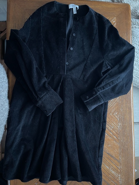COS Dresses & Skirts - COS Black Corduroy Button-Front Dress